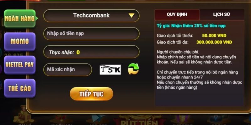 Điều kiện thỏa mãn để thao tác lệnh chuyển quỹ